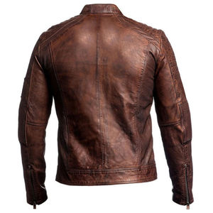 Chaqueta ligera de cuero genuino para hombre, nuevo estilo 2025, ajuste Regular con cuello levantado, abrigo de invierno a la moda con logotipo frontal - Product Image 3