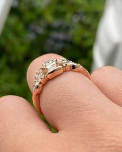 VS1 Lab Grown Luxury Diamond Propuesta Anillo Corte de forma mixta 14K Oro amarillo Fino Anillo de fiesta de compromiso para mujer Boda - Product Image 2