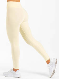 Logotipo personalizado Lemon Drop NKD Cross Waist Band Leggings High Cross Over Waist New & Active Wear Fashion Gym Leggings para mujeres - Product Image 2