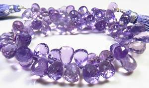 Naturel brésilien 8-9.5mm forme de larme violet améthyste briolette perles taillées à facettes 9 brins pierres précieuses à facettes pierres précieuses en vrac - Product Image 6