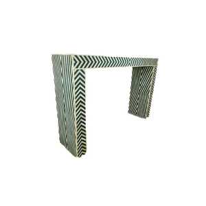 Table console moderne de luxe avec incrustation d'os, design exquis avec incrustation de fleurs bleues, parfaite pour la maison, l'appartement et la décoration intérieure design - Product Image 4