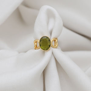 แหวนพลอยเพอริโดชุบทองเงินสเตอร์ลิง925แข็งดีไซน์คลาสสิกคุณภาพสูง - Product Image 3