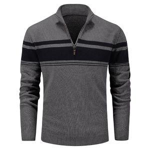 เสื้อสเวตเตอร์ถักระบายอากาศมีหลายสีและขนาด1/4ซิปทำจากวัสดุสตรีทแวร์คุณภาพสูง - Product Image 4