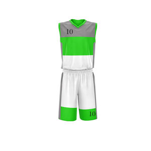 Conjunto de uniforme de baloncesto recién llegado al por mayor, jersey de doble color transpirable de talla grande, ropa deportiva impresa con diseño técnico - Product Image 5