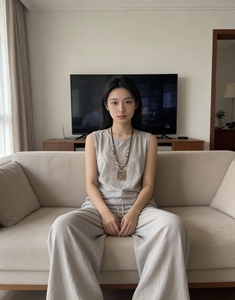 Artículos Populares de Fábrica al por Mayor: Conjunto de Pijama de Chaleco Informal de Cáñamo Suave y Transpirable para Mujer, Invierno/Otoño, Primavera, Verano - Product Image 1