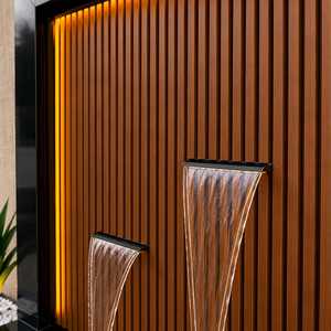Fuente de Agua Moderna para Pared Exterior con Luces LED, Cascada Decorativa Premium para Jardín, Diseño Paisajístico Contemporáneo en FRP - Product Image 3