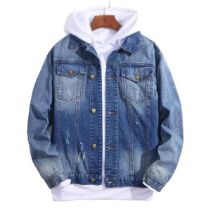 Chaqueta Vaquera de Moda Urbana para Hombre, Nueva, Estilo Otoñal, Chaqueta Vaquera Lisa para Hombre, Chaqueta Vaquera Regular, Ropa de Mezclilla - Product Image 3