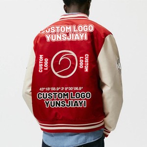Chaqueta Bomber Vintage personalizada para hombre, Mangas de cuero estampadas, cuello con capucha, tela de lona, diseño universitario de invierno OEM, patrón de letras - Product Image 3