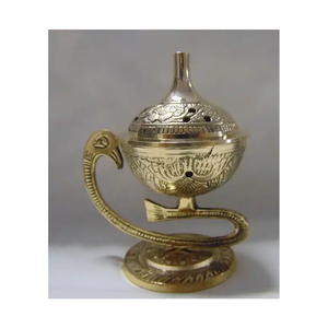 Prix d'usine direct Brûleur d'encens en laiton gaufré antique disponible à bon prix de l'Inde - Product Image 3