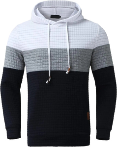 Men's Casual Athletic Hooded Sweatsuit <b>Set</b> Solid <b>Colour</b> Long Sleeve Jogging Trackpants Eco-Friendly Full Zip Winter - Product Image 3