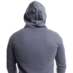Sudaderas con capucha ajustadas para hombre con logotipo personalizado, bolsillo canguro con cremallera, transpirables básicos, mezcla de algodón - Product Image 4