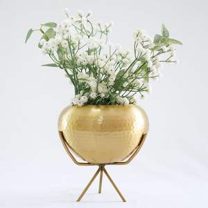 Vase à fleur à base de fil martelé en métal de haute qualité ferme gris noël vente en gros ensembles de bougies fabriqués par le fournisseur - Product Image 1