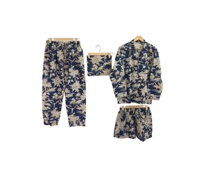 ชุดนอนผ้าฝ้ายพิมพ์ลายดอกไม้แบบยูนิเซ็กซ์อินเดียชุดนอน4ชิ้นสำหรับใส่ในบ้านชุดนอนสวมใส่สบายสำหรับฤดูใบไม้ผลิ - Product Image 1