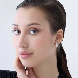 92.5 <b>Silver</b> <b>Stud</b> <b>Earrings</b> with Asscher Cut Diamond Bezel Setting Trendy Hexagon Pattern Rose Gold Inlay for Wedding Engagement - Product Image 3