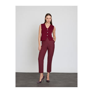 Chaleco de Mujer en Mezcla de Lana con Botones Metálicos, Elegante - Product Image 1