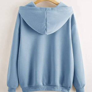 Sudaderas con capucha de lana de algodón 100% de alta calidad para mujer, manga larga con capucha, estampado de logotipo personalizado, ropa informal transpirable de uso diario para otoño - Product Image 5