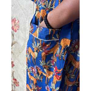Robe kimono légère en coton imprimé floral à la main, peignoir doux tissé - Product Image 3