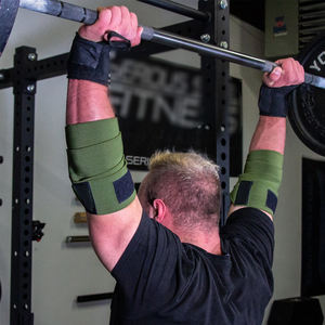 Color verde, haga sus propias mangas elásticas hechas a medida, envolturas de soporte para codo, par de envolturas de codo para levantamiento de pesas - Product Image 2