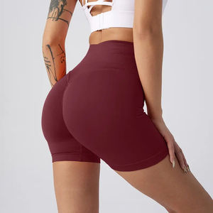 Shorts de sport pour femmes à haute élasticité, respirants et à séchage rapide, design rehausseur de fessiers, imprimé en relief, taille haute, pour l'été - Product Image 5
