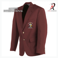 Alpha en gros |   Blazer femme Psi Crimson à bouton unique, broderie personnalisée sur le bouton, en sergé de coton, pour le bureau