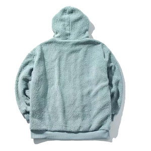 Sudadera con capucha de invierno de lana esponjosa Sherpa personalizada, suéter de piel gruesa de peso pesado de algodón 100%, bolsillo transpirable de secado rápido - Product Image 2