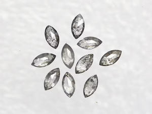 Chic Natural Salt & Pepper Marquise Diamond 4,0X2,0mm Corte de pera para tu elegante par de pendientes - Product Image 2