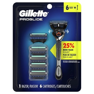 Gillette ProGlide Rasoir pour hommes avec 1 poignée et 6 lames Recharges L'emballage peut varier - Product Image 1