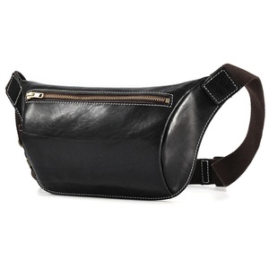 Bolso bandolera multifuncional de piel auténtica con logotipo personalizado, bolso de teléfono de gran capacidad, cinturón resistente con cremallera para hombre - Product Image 2