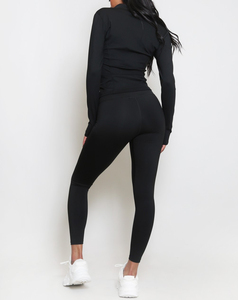 Conjunto Deportivo Completo para Mujer con Cremallera, Top de Manga Larga con Dos Piezas para Yoga y Fitness - Product Image 5