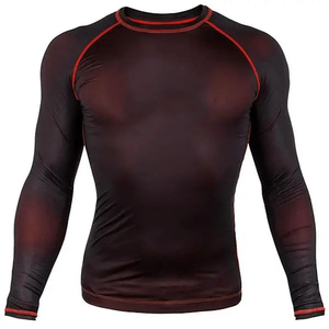 Tendance Hommes Gym Compression Chemises À La Mode Polyester Cou Respirant Tricoté Sport Street Style Manches Courtes quantité minimale de commande Bas - Product Image 1