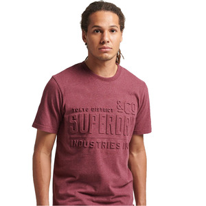 Camiseta de algodón con Logo en relieve para hombre, camisa con cuello redondo acanalado y etiquetas laterales, color marrón, la más resistente - Product Image 2