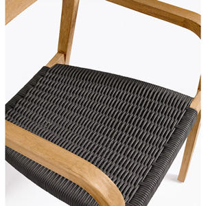 Muebles de Exterior, Silla de Jardín de Madera de Teca Sólida, Silla de Restaurante de Mimbre Negro, la Mejor Calidad - Feb - Product Image 5