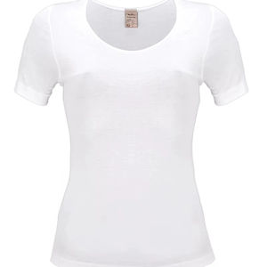 เสื้อยืดคอกลมสำหรับผู้หญิงทำจากผ้าฝ้ายใย100% ถักระบายอากาศได้ดีผลิตในอิตาลี - Product Image 1