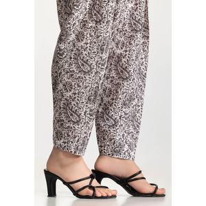 ชุดเซ็ตผ้าเครปพิมพ์ลายแจ็คการ์ดสีดำขาวสำหรับผู้หญิง ไซส์ XS/XXS ชุดสองชิ้น ออกแบบแยกชิ้นเสื้อและกางเกง - Product Image 4