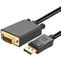 Cable Adaptador DP a VGA de 1.8M (6 Pies) Chapado en Oro con Blindaje de Lámina y Cubierta de PVC para Uso con Monitor en Computadora, Laptop, TV 1080P