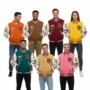 Veste universitaire en cuir PU Streetwear veste de baseball universitaire personnalisée pour hommes femmes manteau Letterman rétro logo personnalisé disponible - Product Image 3