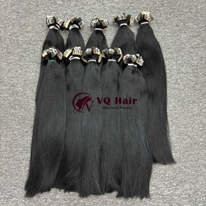 Extensions de cheveux naturels vierges vietnamiens lisses à la kératine, pointes pleines, haute qualité, 100 % cuticules alignées, double trame machine, toutes longueurs - Product Image 5