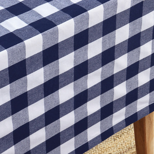 Modern 52 x 52 Inch Blue and White Plaid <b>Tablecloth</b> Water Resistant and Washable for Outdoor Picnic and Dining Spring Summer - Product Image 5