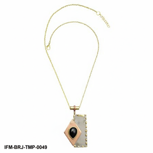 Collar con Colgante Geométrico de Metal Mixto Hecho a Mano, Joyería Artesanal de Latón, Cobre y Plata - Product Image 3