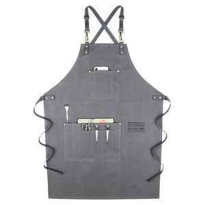 Delantal de cinturón cruzado de lona de algodón 100% de estilo moderno, delantal multiusos de cocina de tela vaquera - Product Image 4