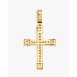 จี้กางเขนทอง 14K ประดับโมอิสซาไนต์ทรงบาแกตต์ ดีไซน์ทรงบาแกตต์สุดพิเศษ - Product Image 2
