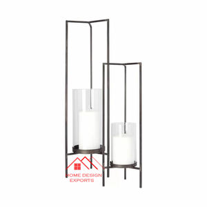 Gros fil de fer fait à la main HOMEinc. Bougeoir décoratif Dernières tendances Design intérieur extérieur Vaisselle de mariage Centres de table - Product Image 1