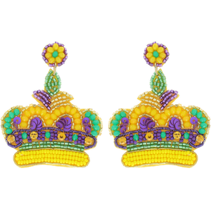 Pendientes de cuentas coloridas con cuentas de vidrio 100% y elegante bordado, diseñados para mujeres y niñas que aman la moda festiva. - Product Image 6