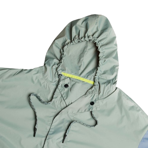 Veste coupe-vent légère en nylon froissé bleu pour homme, logo personnalisé, imperméable, design patchwork colorblock, à capuche, grande taille pour - Product Image 4