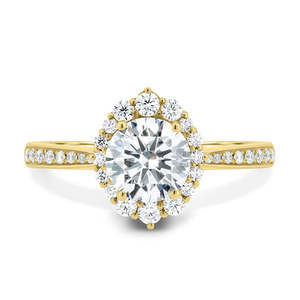 Diseño de lujo 18K Oro sólido Redondo Corte brillante Solitario Laboratorio Crecido Anillos de diamantes Anillos de compromiso de boda finos personalizados - Product Image 5