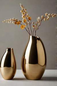 Ensemble de vases ronds décoratifs en métal pour la maison, le salon, la table, centre de table, hôtel, bureau, étagère, décoration artistique, objet d'exposition - Product Image 2