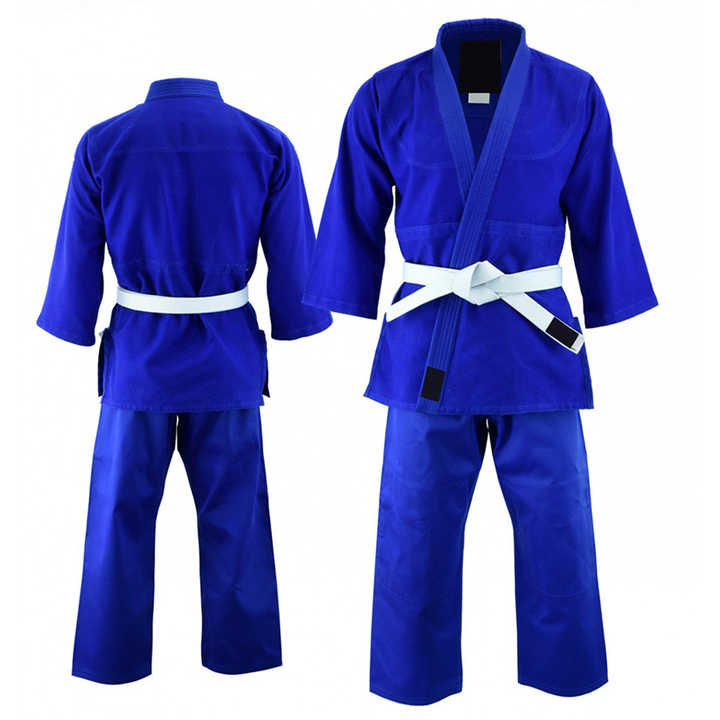 Uniforms Plain Bjj Gi, Custom Made Bjj Gi Customer Sizing USA/CA Blue Color Martial Arts Comfortable Judo Gi