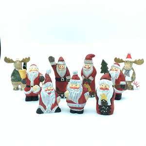 YEEYAYA 21-Santa borsa in legno intagliato a mano scultura in legno babbo natale Figurine decorazione per la casa allegra statua prodotti realizzati - Product Image 3