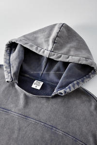 Sudadera con Capucha para Hombre, Estilo Urbano, Holgada, Vintage, Lavada al Ácido, Cortada, Desgastada, Decolorada por el Sol, para Hombre - Product Image 5