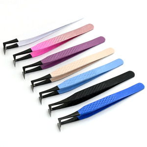 Pince à épiler en fibre tendance pour extensions de cils de volume pince à épiler ergonomique en acier inoxydable x-tip pour grip diamant artiste cils - Product Image 1